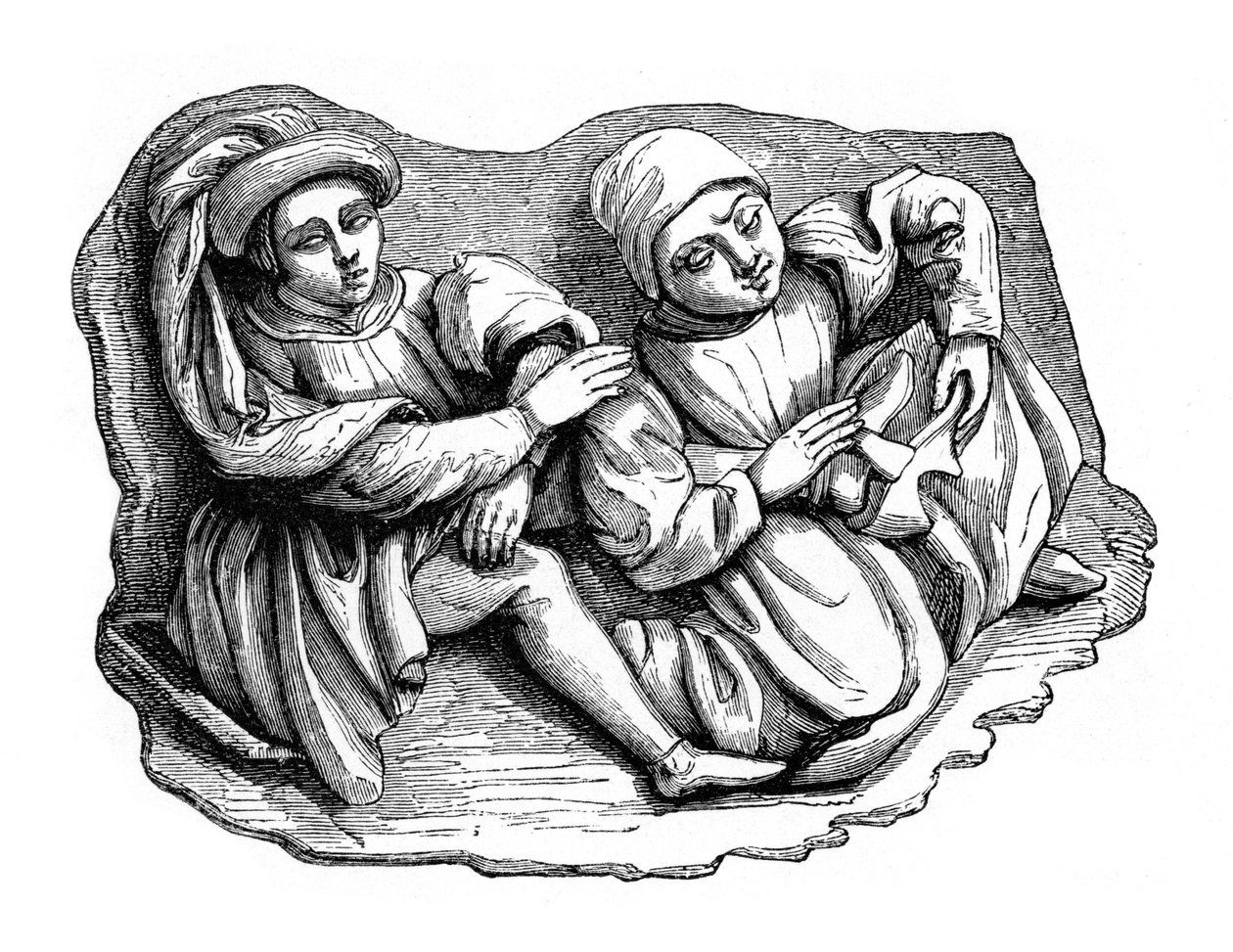Rzeźbiona płaskorzeźba w drewnie, XV w., 1870 autorstwa Unbekannt