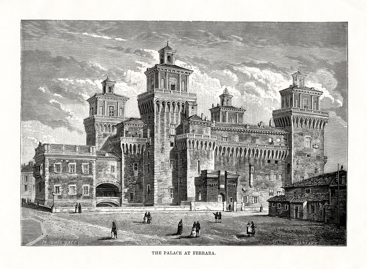 Zamek Estense, Ferrara, Włochy, 1879 autorstwa Unbekannt