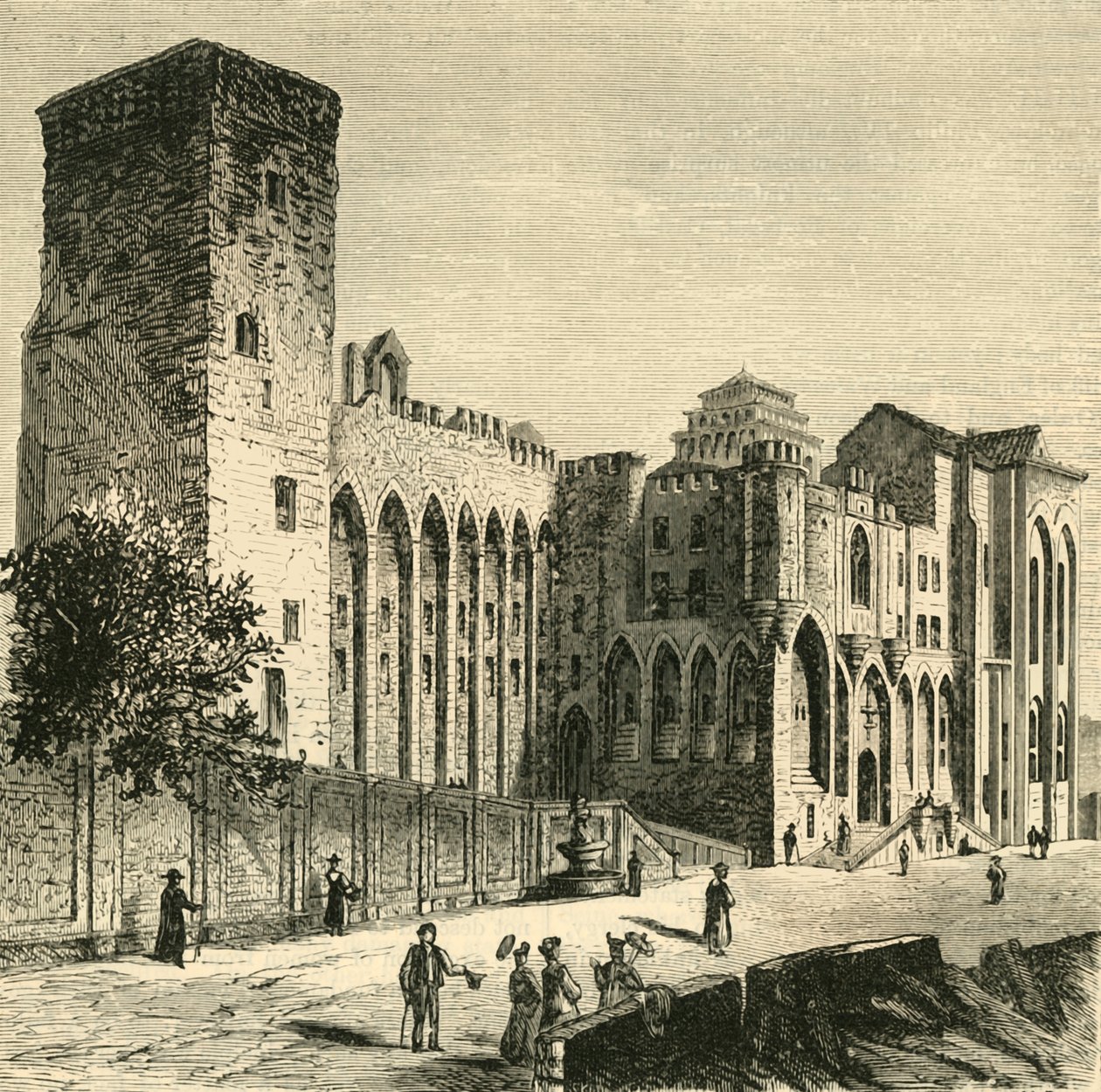 Zamek Papieży, Awinion, 1890. autorstwa Unbekannt