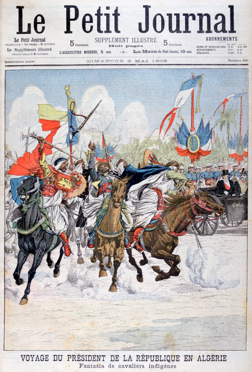 Kawalkada rodzimych wojsk podczas wizyty prezydenta Loubeta w Algierii, 1903 autorstwa Unbekannt