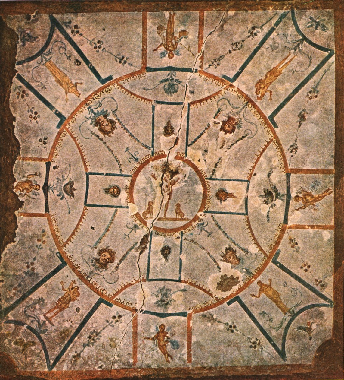 Sufit w Izbie Hypogeum Luciny...Rzym, Włochy, 1928. autorstwa Unbekannt
