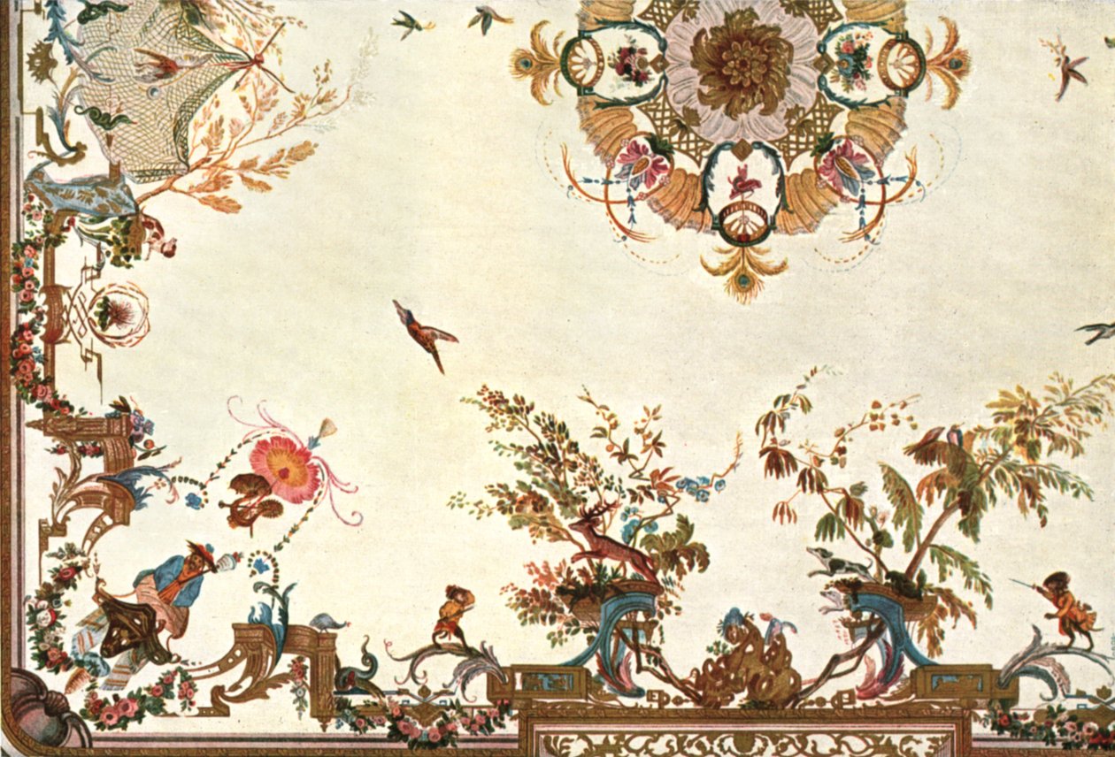 Sufit w Grande Singerie, Château de Chantilly, Francja, 1928. autorstwa Unbekannt