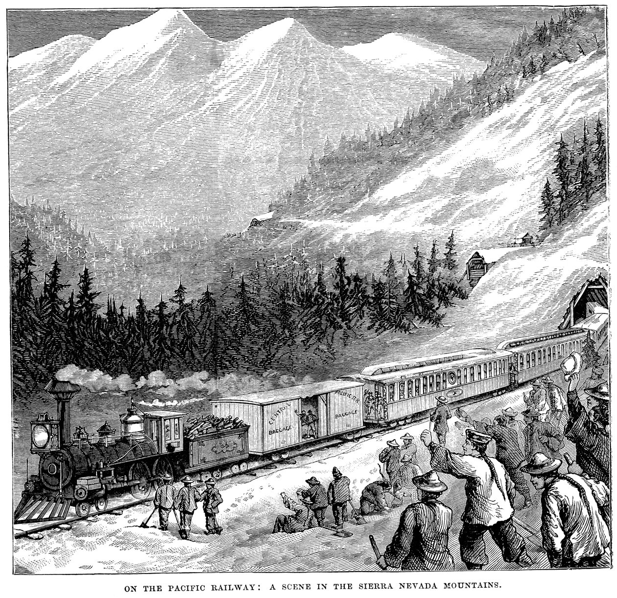 Central Pacific Railroad w górach Sierra Nevada, c1875 autorstwa Unbekannt