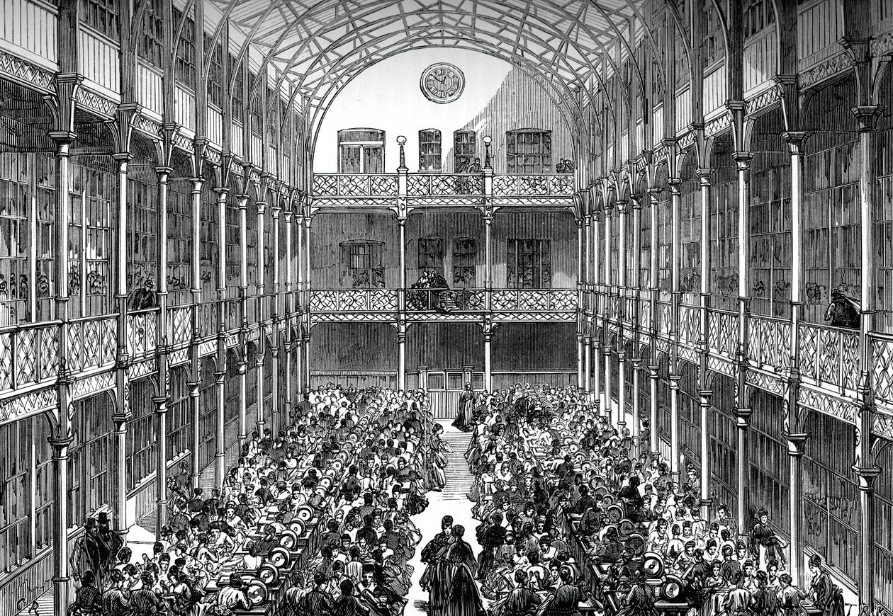 Sala Centralna Składu Odzieży Armii Królewskiej, Pimlico, ok. 1880 r. autorstwa Unbekannt