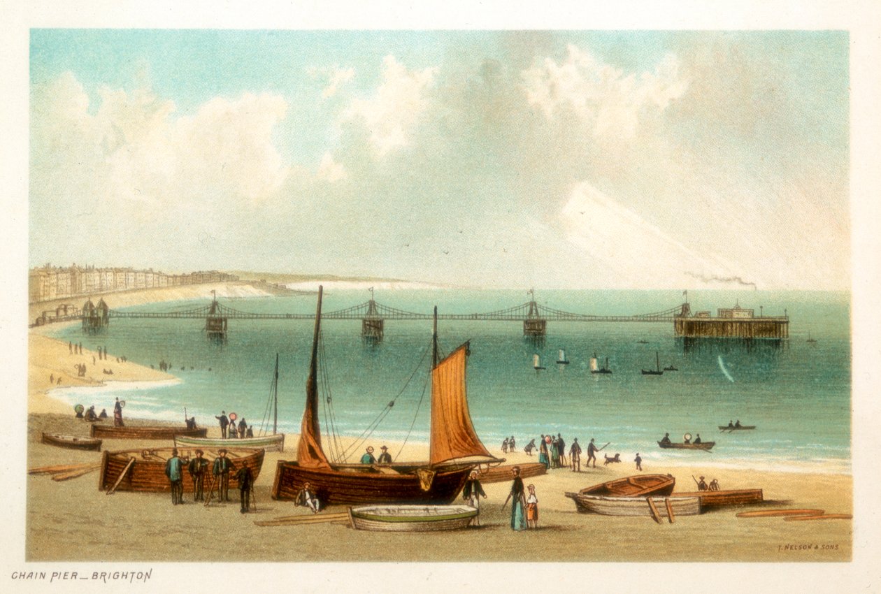 Molo łańcuchowe, Brighton, Sussex, c1889 autorstwa Unbekannt