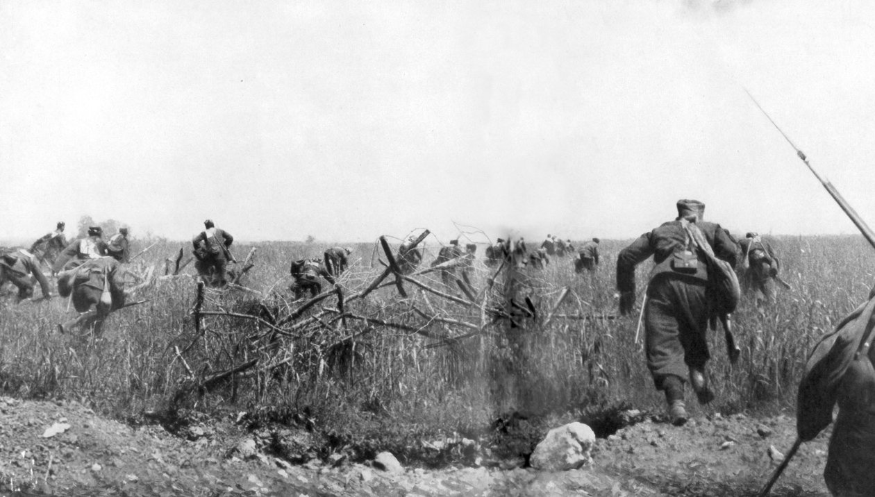 Szarża pułku francuskich żuawów na płaskowyżu Touvent, Artois, Francja, 7 czerwca 1915 autorstwa Unbekannt