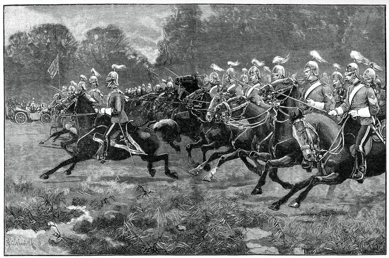 Szarża 5. i 7. Dragon Guards, przegląd w Windsor Park, 1900 autorstwa Unbekannt