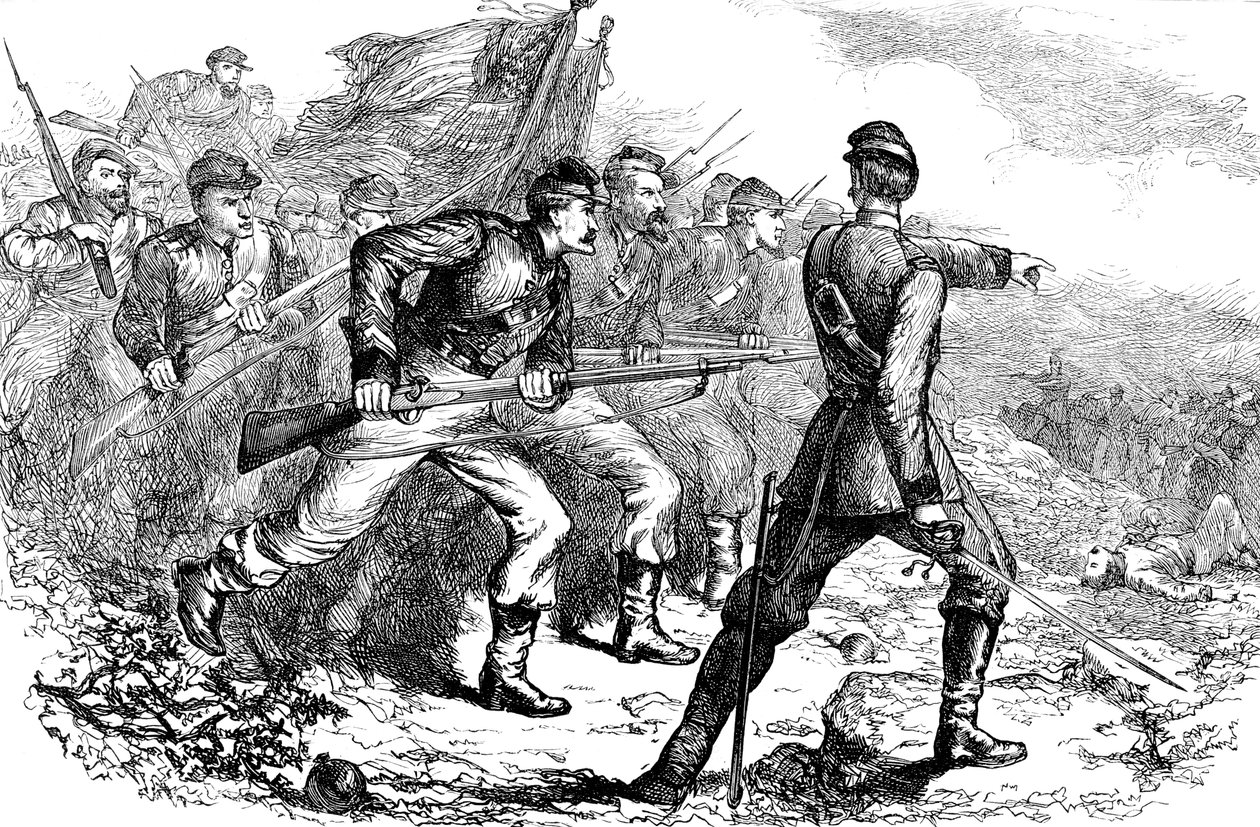 Szarża federalnych w Koryncie, wojna secesyjna, ok. 1880 r autorstwa Unbekannt