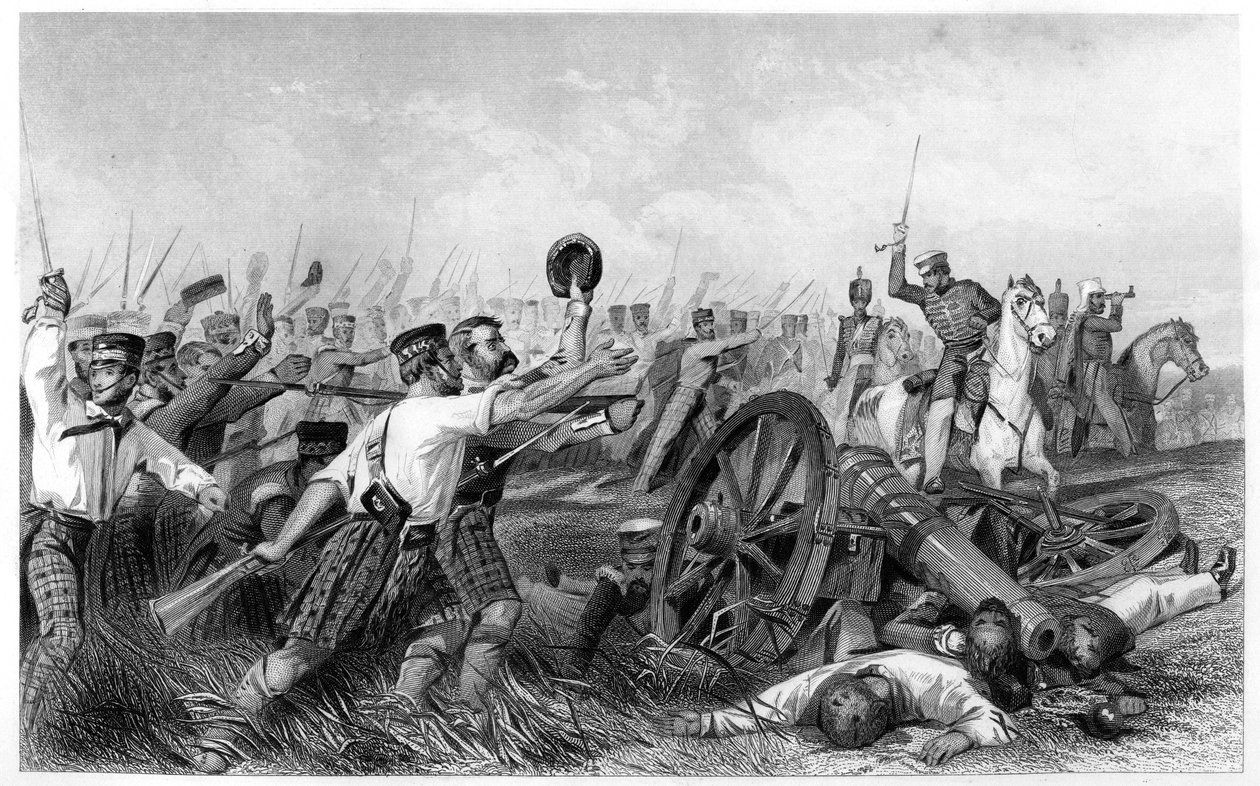 Szarża górali przed Cawnpore, pod dowództwem generała Havelocka, 1857, c1860 autorstwa Unbekannt