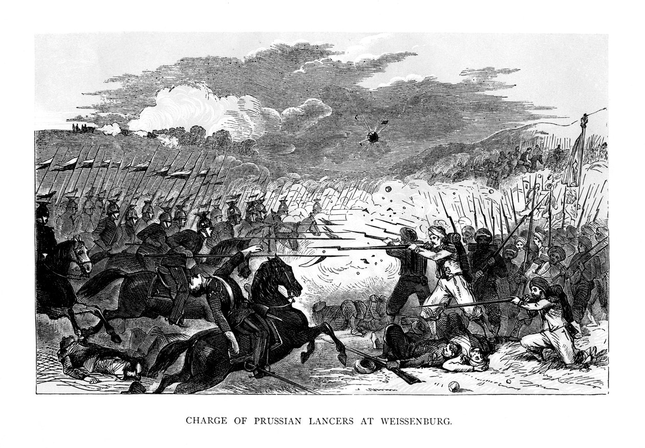Szarża ułanów pruskich pod Weißenburgiem, 1870, 1875 autorstwa Unbekannt
