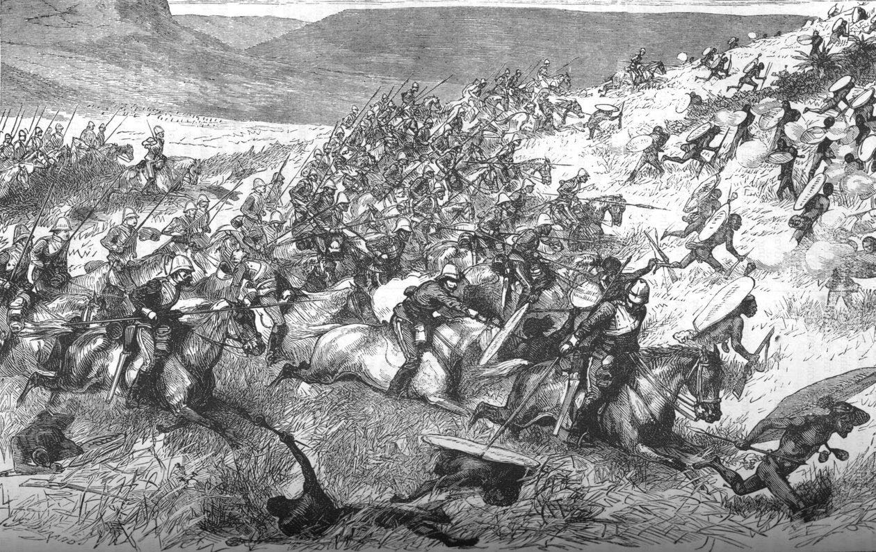 Szarża siedemnastego ułanów w Ulundi, 1879, c1880 autorstwa Unbekannt