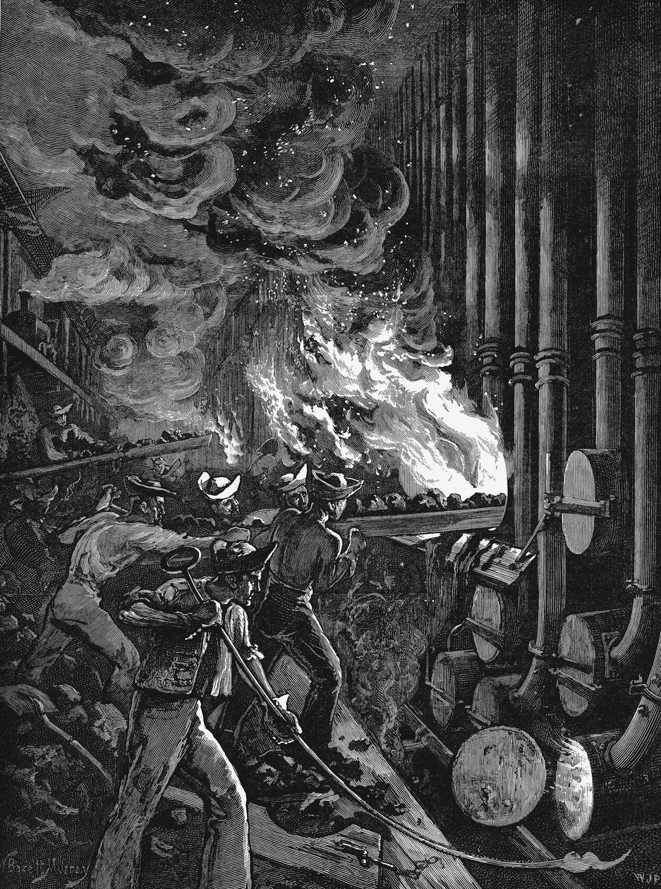 Ładowanie retort w gazowni Beckton, Londyn, 1878 autorstwa Unbekannt