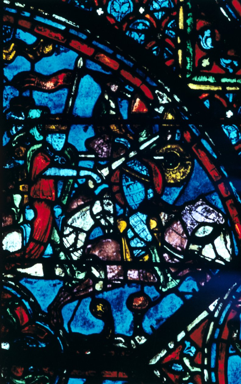 Karol Wielki walczy z Saracenami, witraż, katedra w Chartres, Francja, ok. 1225 autorstwa Unbekannt