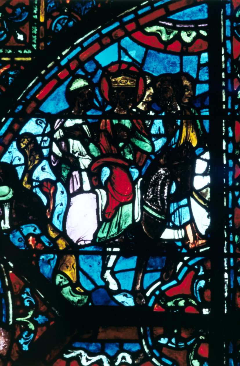 Karol Wielki opuszcza Hiszpanię, Witraże, Katedra w Chartres, Francja, c1225 autorstwa Unbekannt