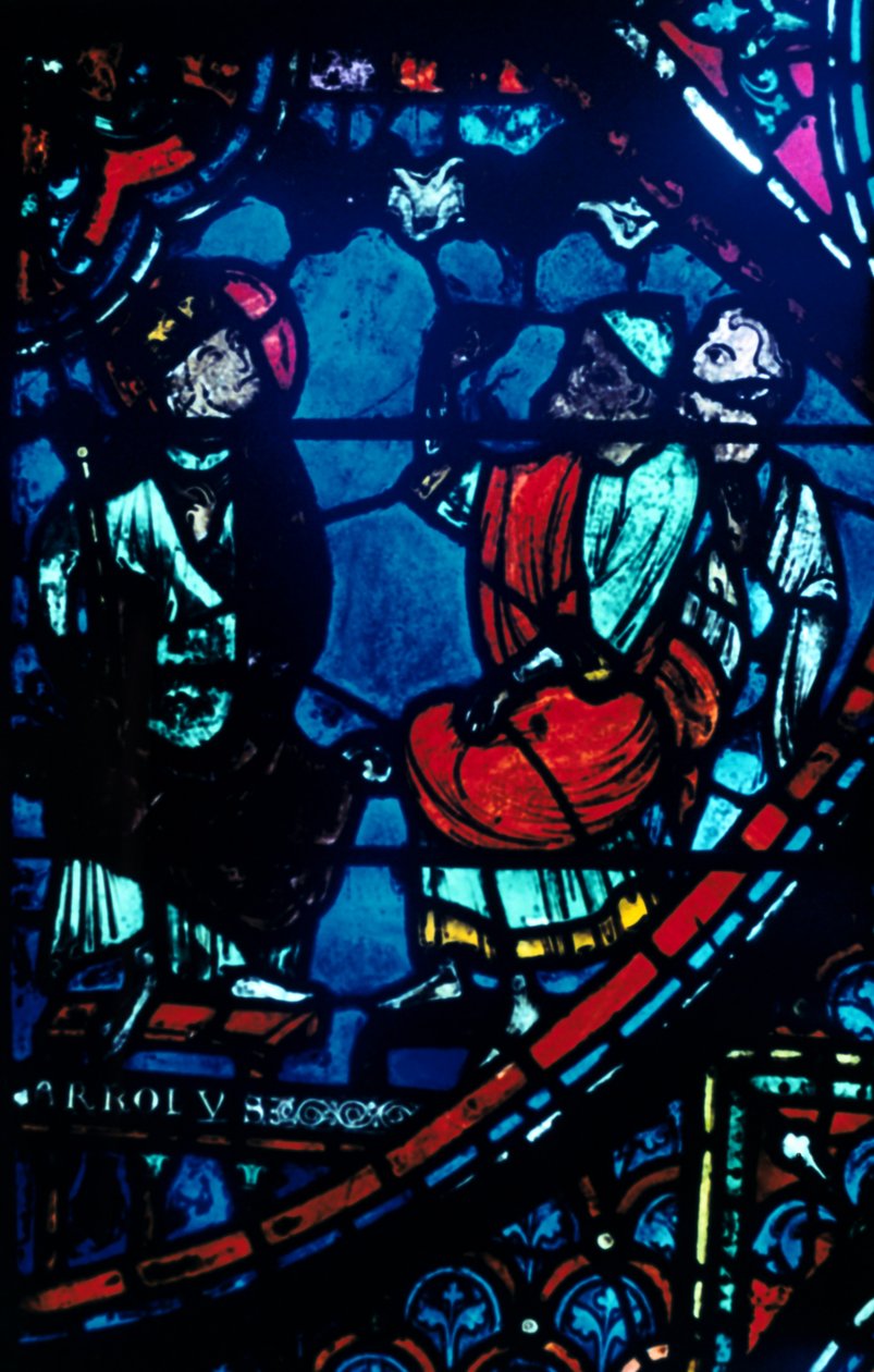 Karol Wielki patrzy na Drogę Mleczną, witraż, katedra w Chartres, Francja, ok. 1225 r autorstwa Unbekannt