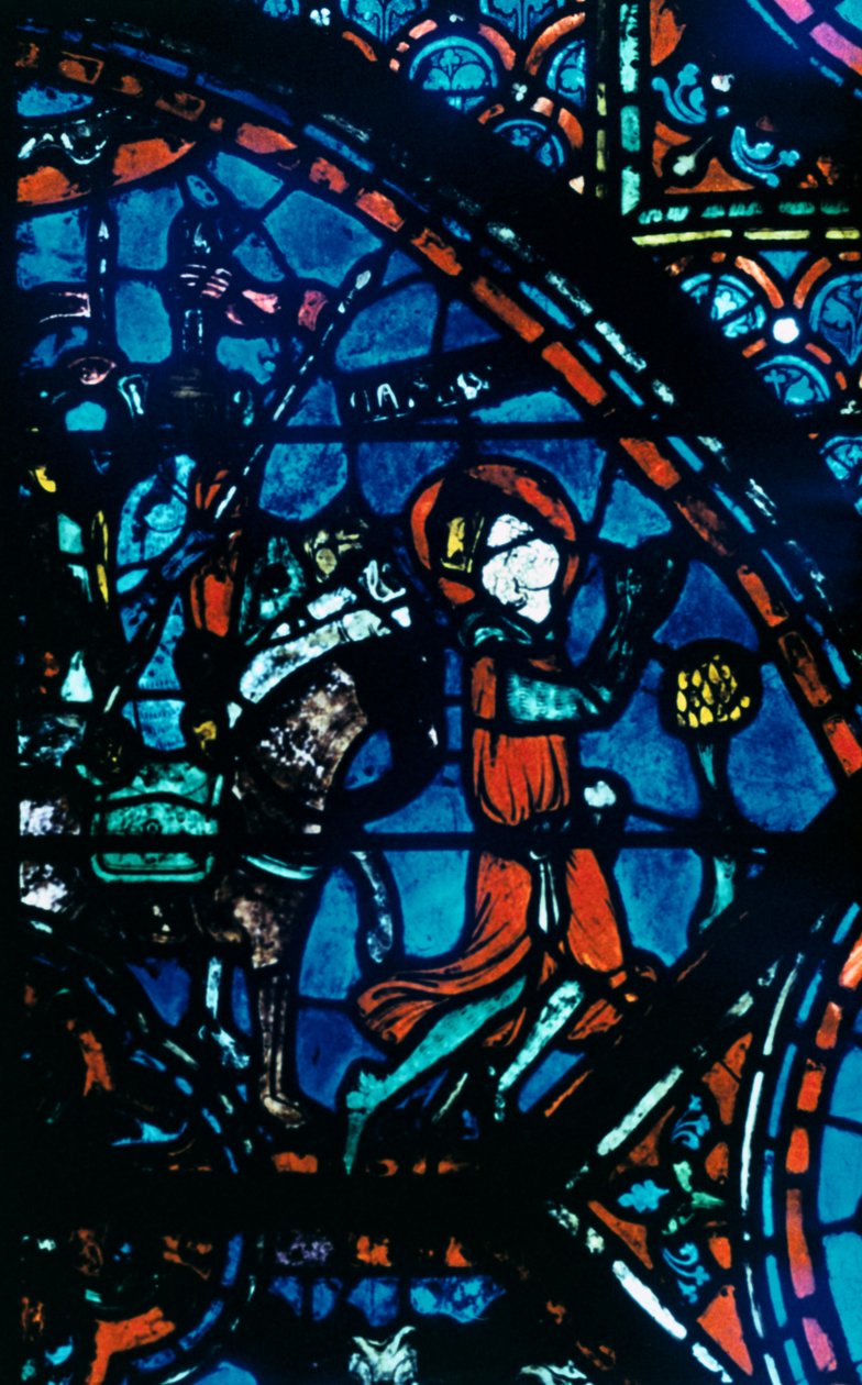 Modlący się Karol Wielki, witraż, katedra w Chartres, Francja, c1225 autorstwa Unbekannt