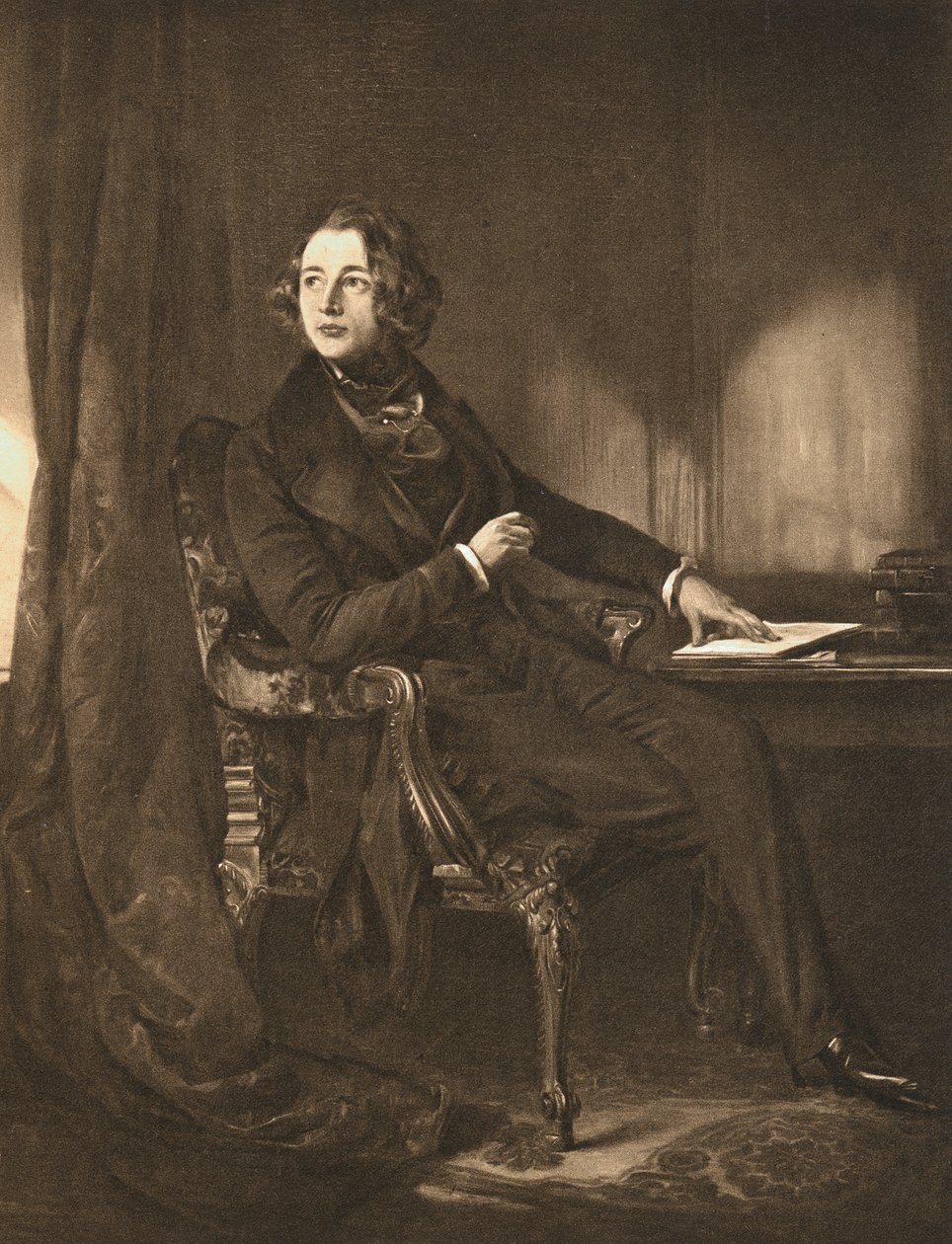 Charles Dickens, angielski powieściopisarz i dziennikarz, c1836 autorstwa Unbekannt