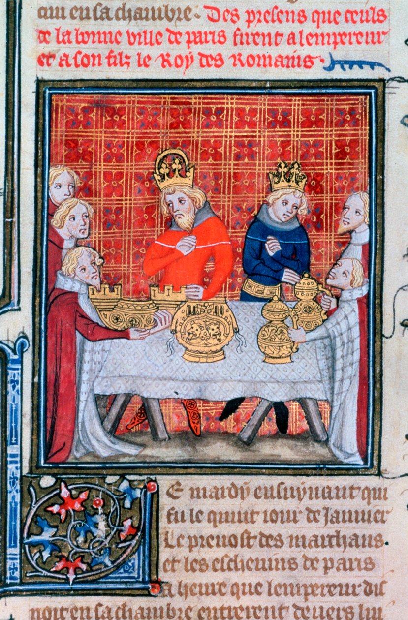 Karol IV otrzymujący prezenty, 1375-1379 autorstwa Unbekannt