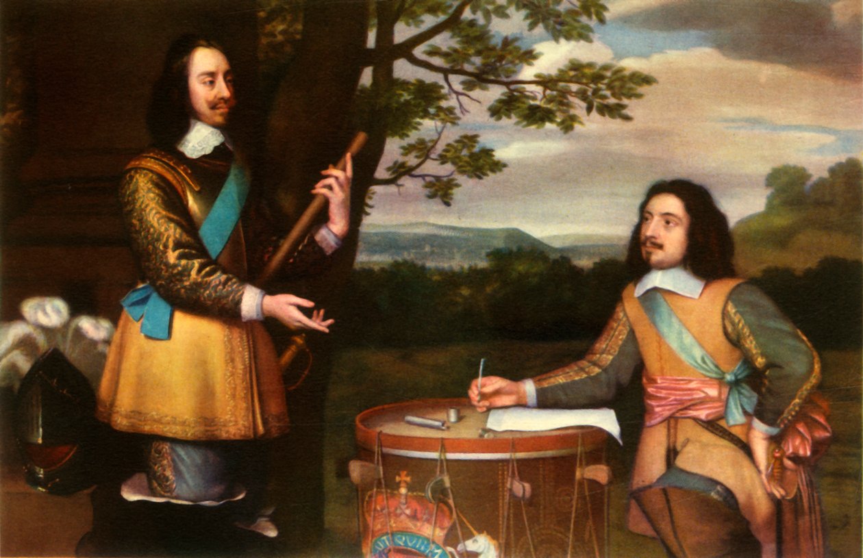 „Karol I dyktuje depesze sir Edwardowi Walkerowi”, ok. 1650, 1944 r. autorstwa Unbekannt