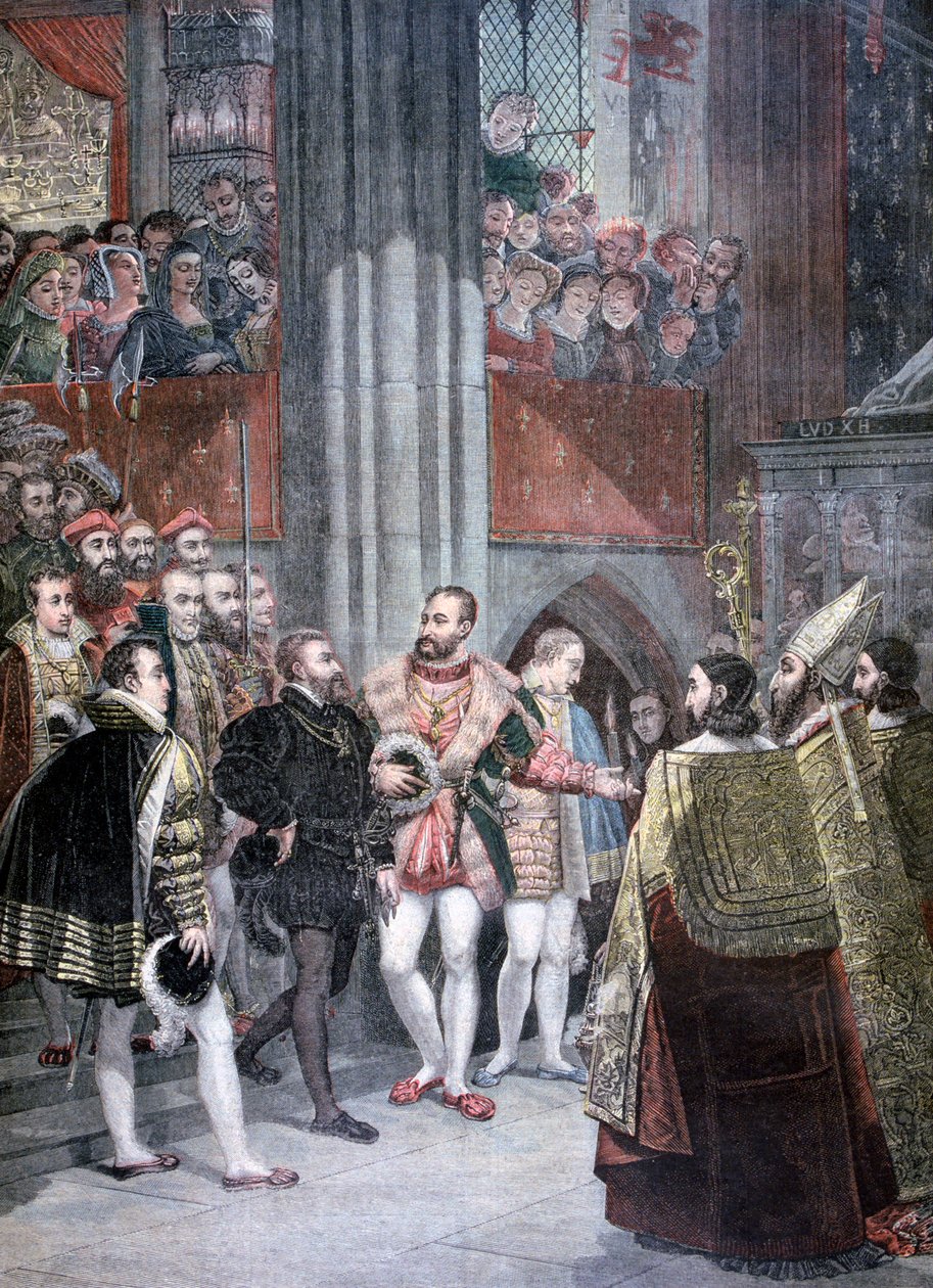 Karol I i Karol Quint w bazylice św. Denisa, Paryż, 1893 autorstwa Unbekannt