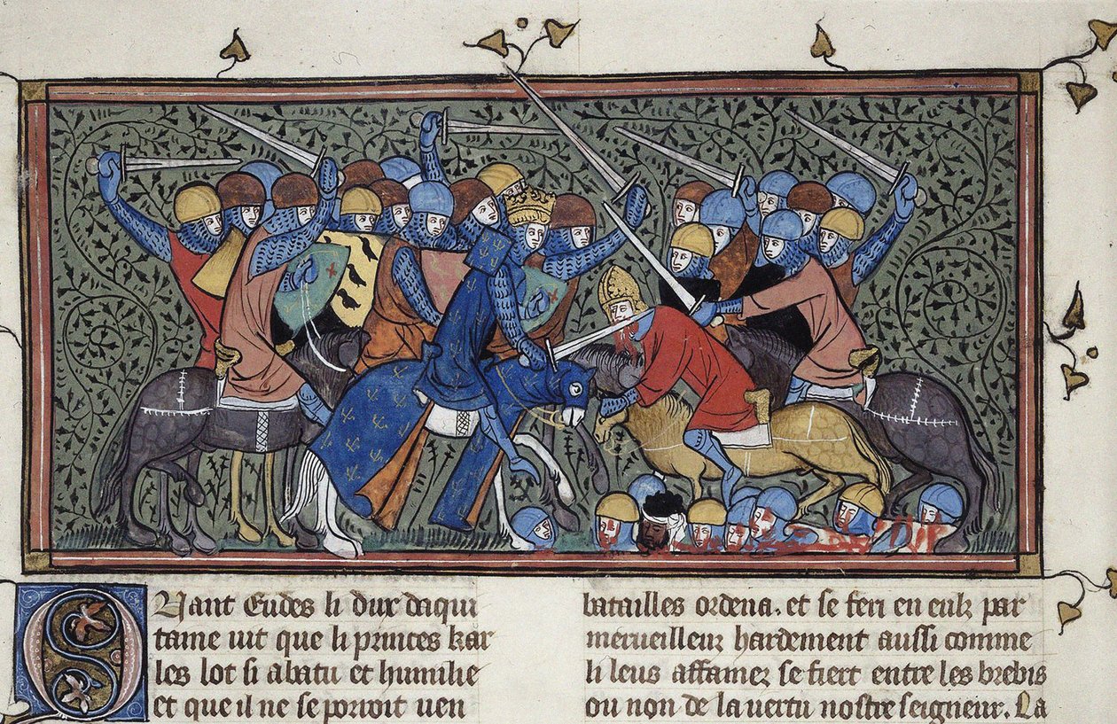 Karol Martel w bitwie pod Tours, ok. 1332-1350. autorstwa Unbekannt