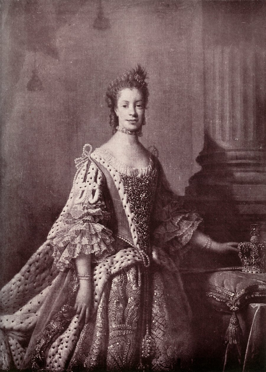 Charlotte Sophia z Meklemburgii-Strelitz, królowa małżonka Jerzego III, 1761-1762, 1919 autorstwa Unbekannt