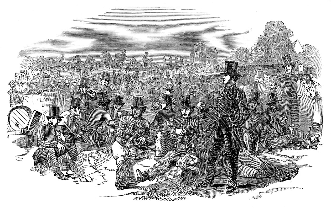 Agitacja czartystów, siły policyjne na polach Bonners, 1848, 1900 autorstwa Unbekannt