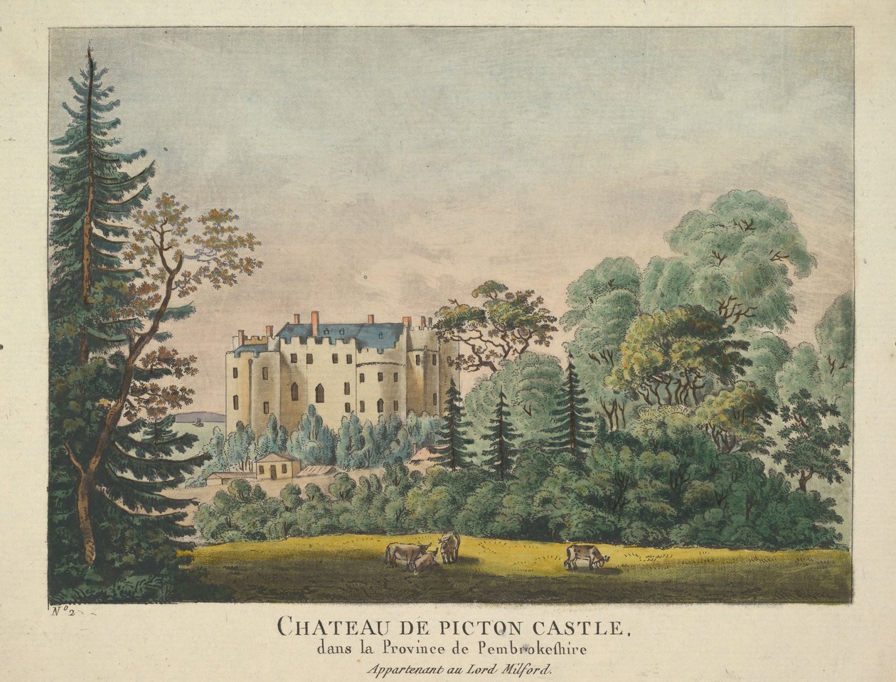Zamek Chateau de Picton, 1735-43. autorstwa Unbekannt