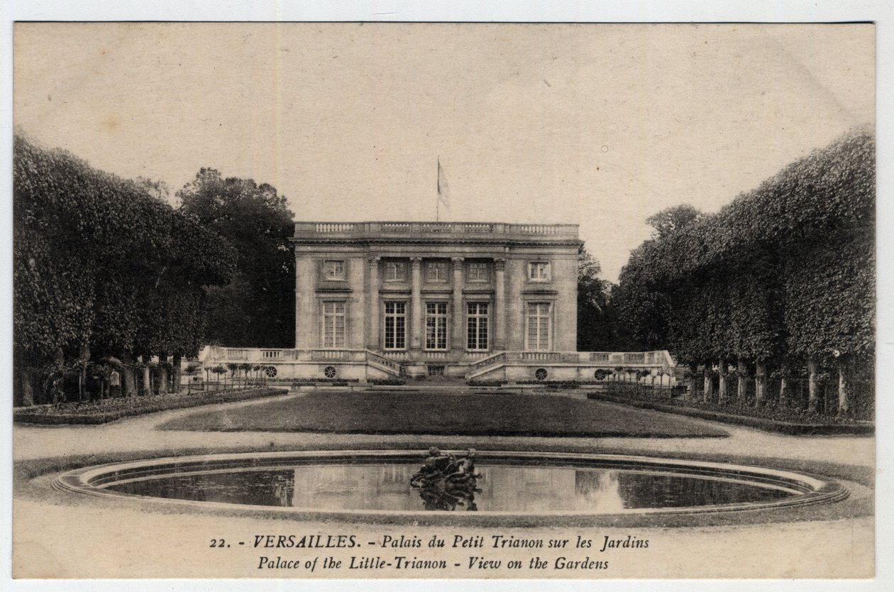 Chateau de Versailles: widok zewnętrzny Pałacu Trianon na Ogrodach - Pocztówka koniec XIX-XX wieku autorstwa Unbekannt