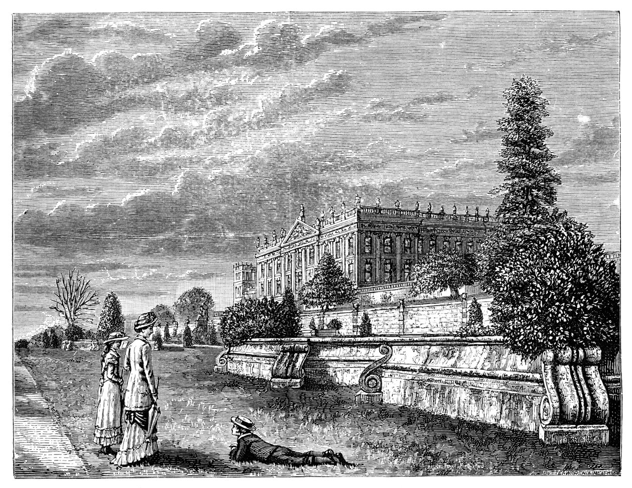 Chatsworth House z południowego zachodu, 1900 autorstwa Unbekannt