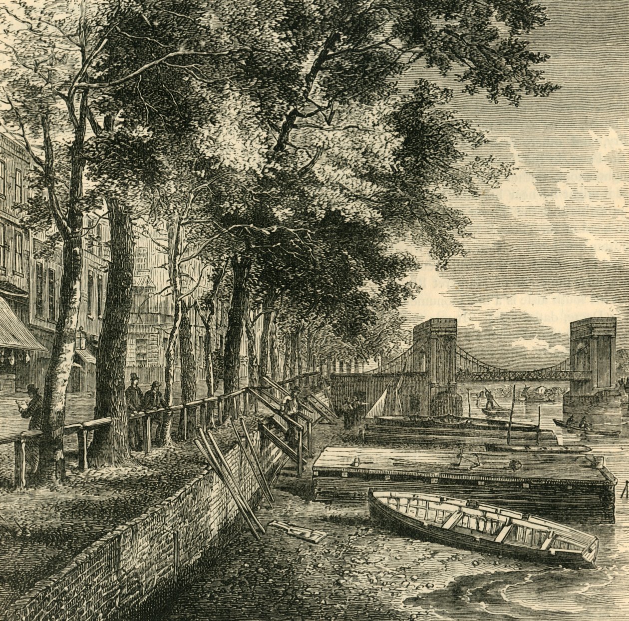 Cheyne Walk i Cadogan Pier, ok. 1876. autorstwa Unbekannt