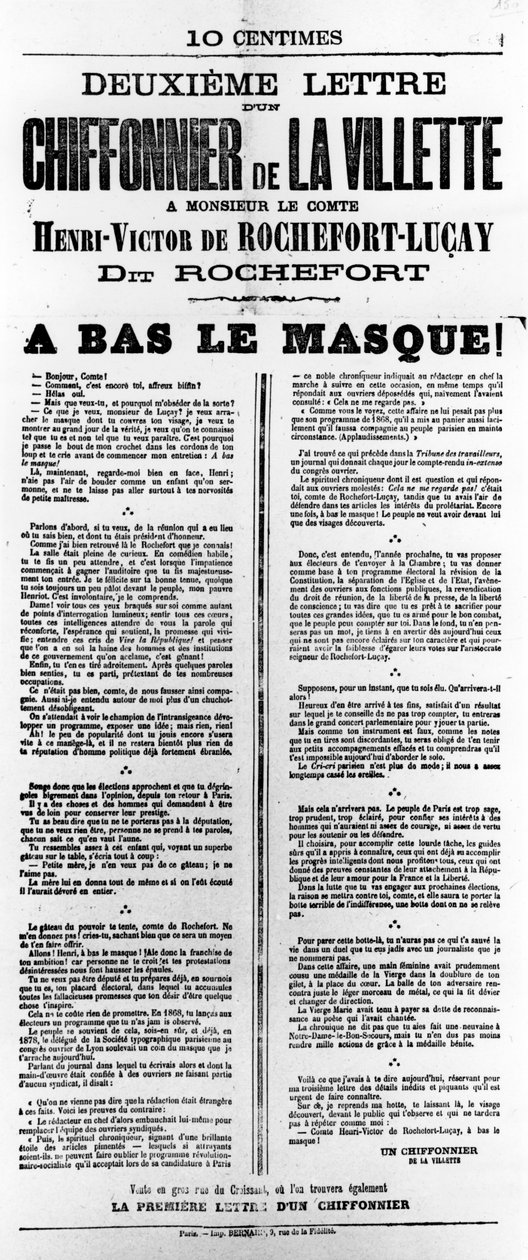 Chiffonnier de La Villette, z francuskich plakatów politycznych Komuny Paryskiej, maj 1871 autorstwa Unbekannt
