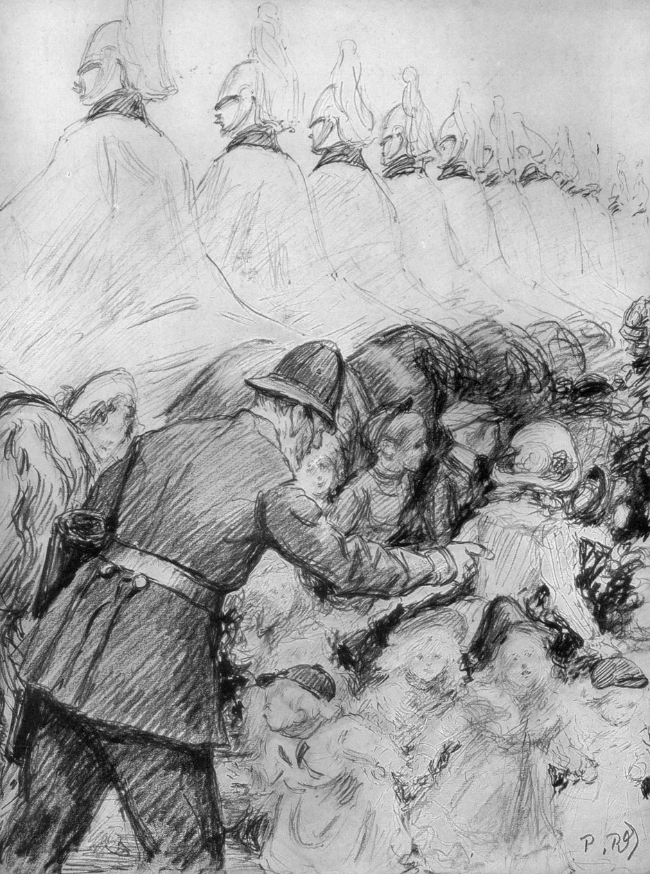 Dzieci w tłumie na proklamacji króla Jerzego V, 1910 autorstwa Unbekannt