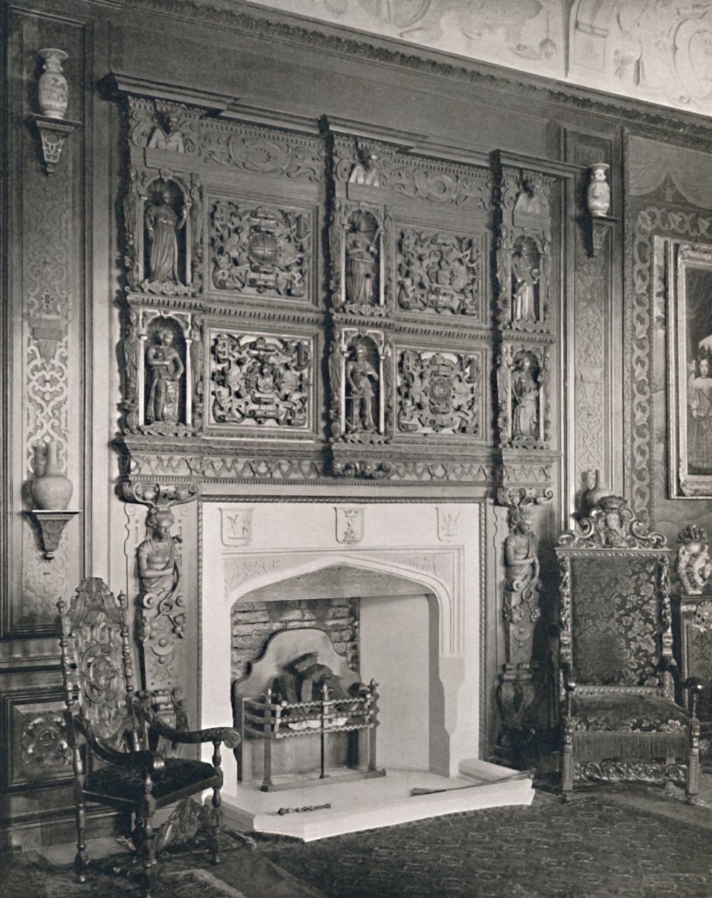 Kominek w salonie króla Williama, Castle Ashby, 1927 autorstwa Unbekannt