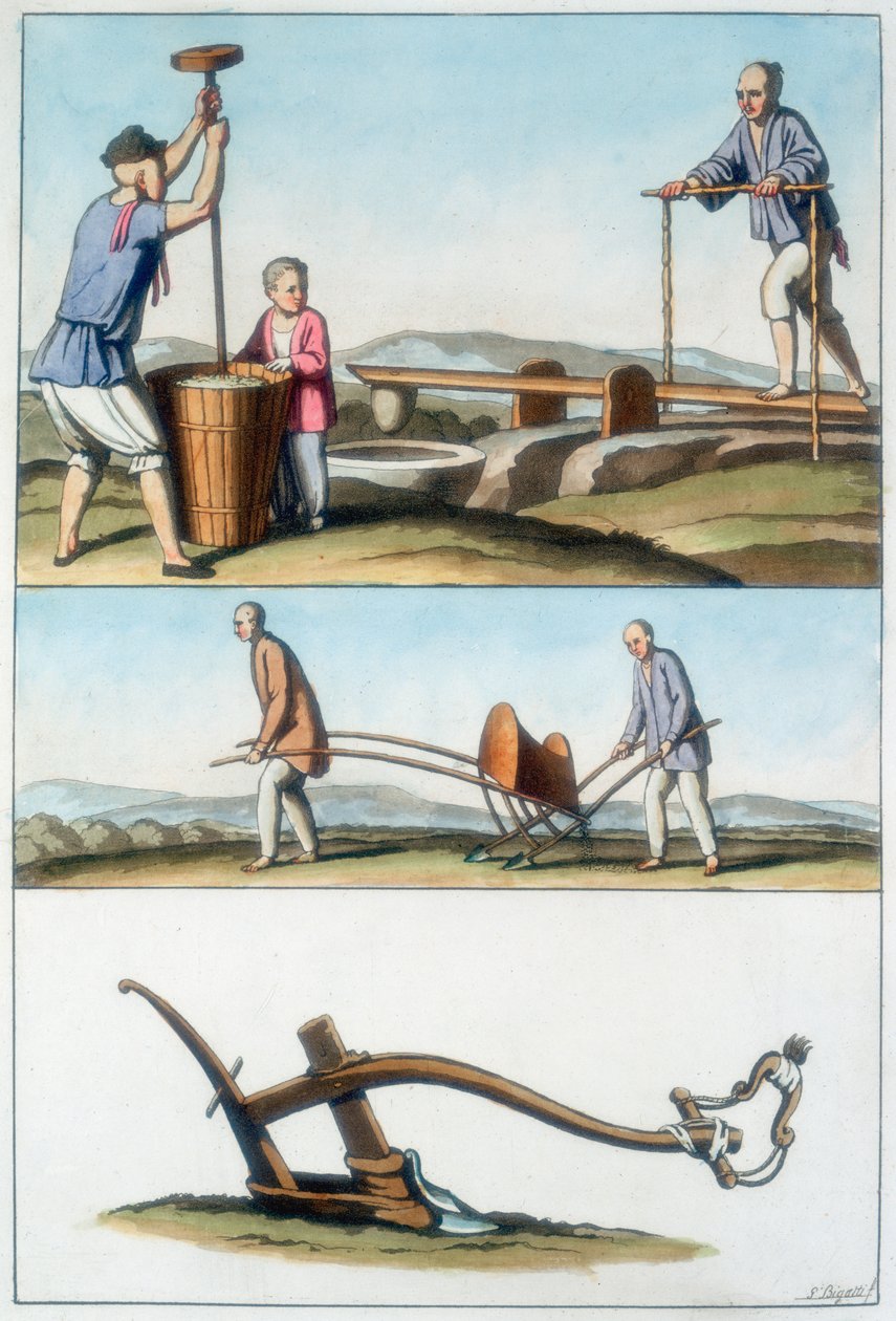 Chińskie rolnictwo, 1825-1835 autorstwa Unbekannt
