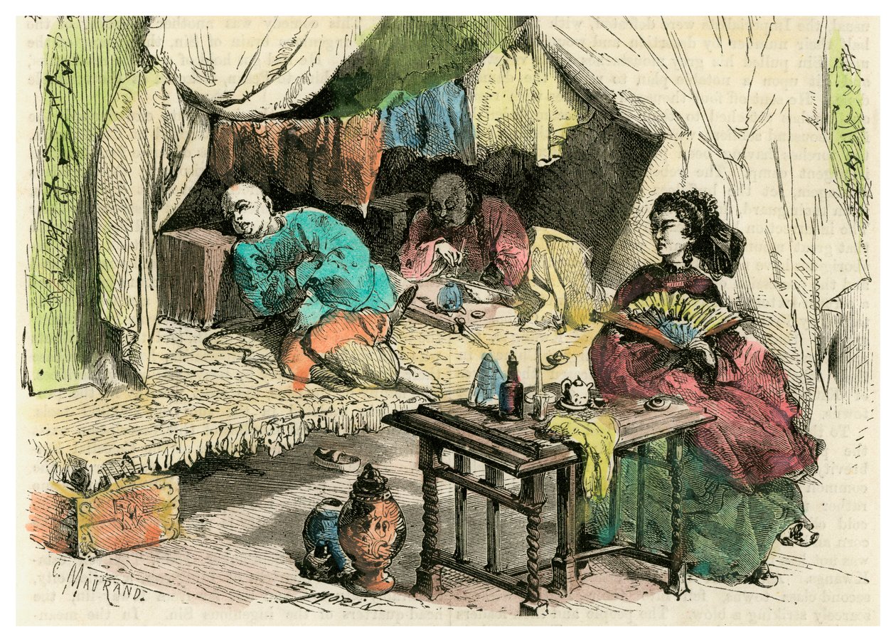 Chińscy palacze opium, XIX wiek autorstwa Unbekannt