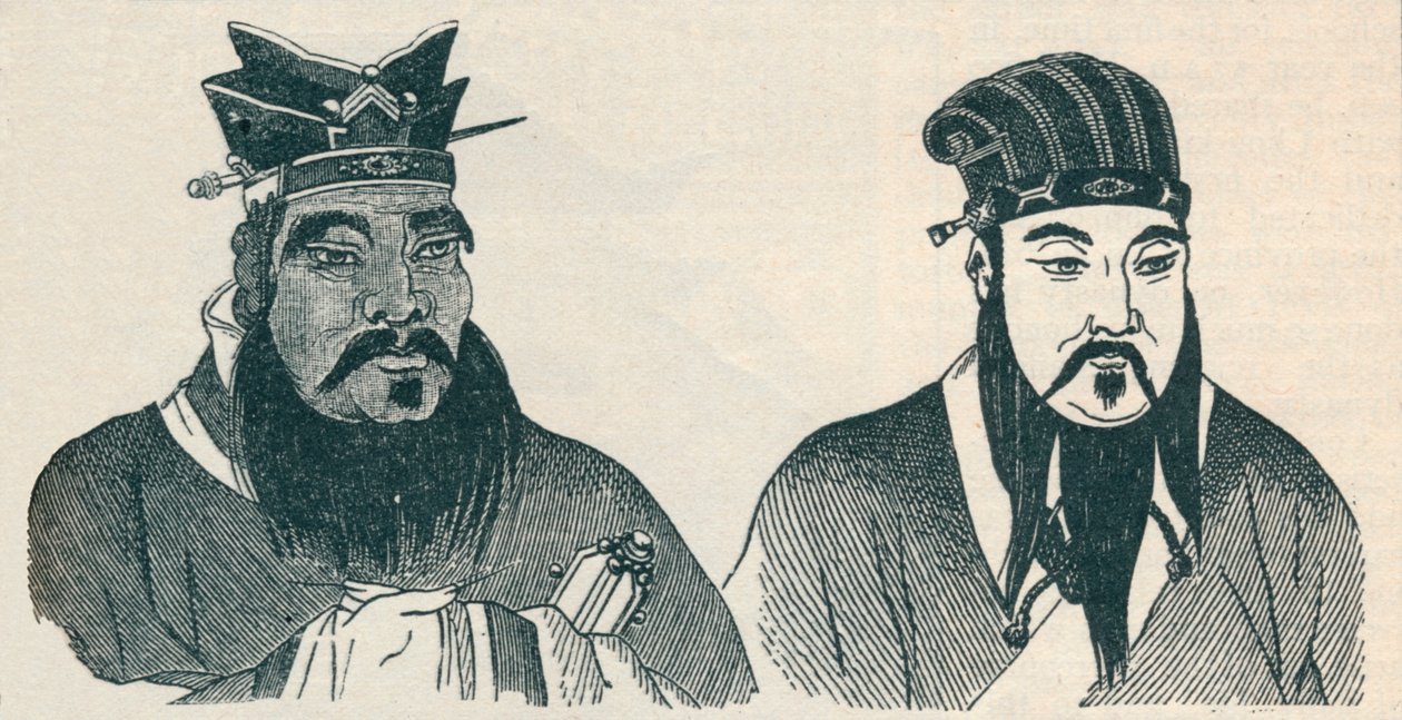 Chińskie portrety Konfucjusza i jego wielkiego naśladowcy Mencjusza, 1907 autorstwa Unbekannt
