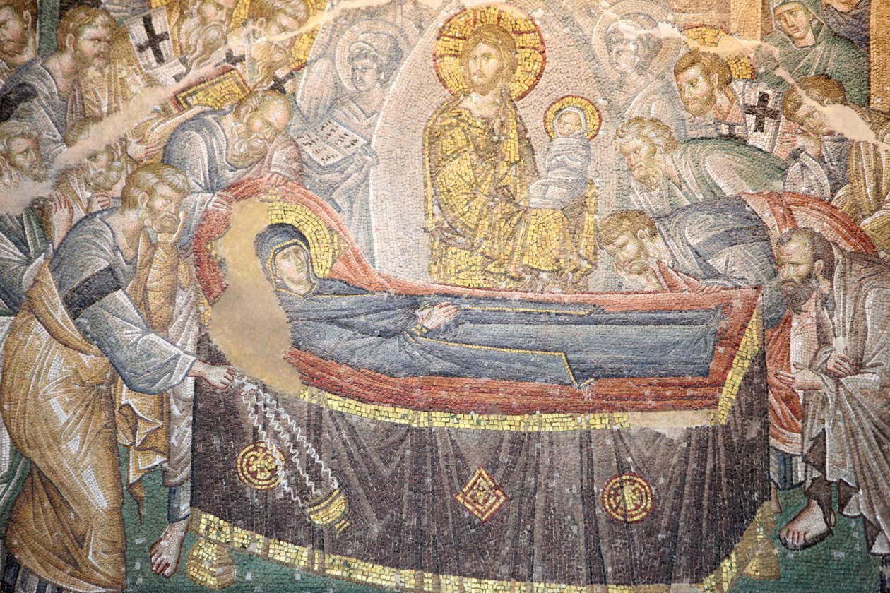Muzeum kościelne Chora: mozaika śmierci Dziewicy (Coimesis) Istanbul Turquie autorstwa Unbekannt