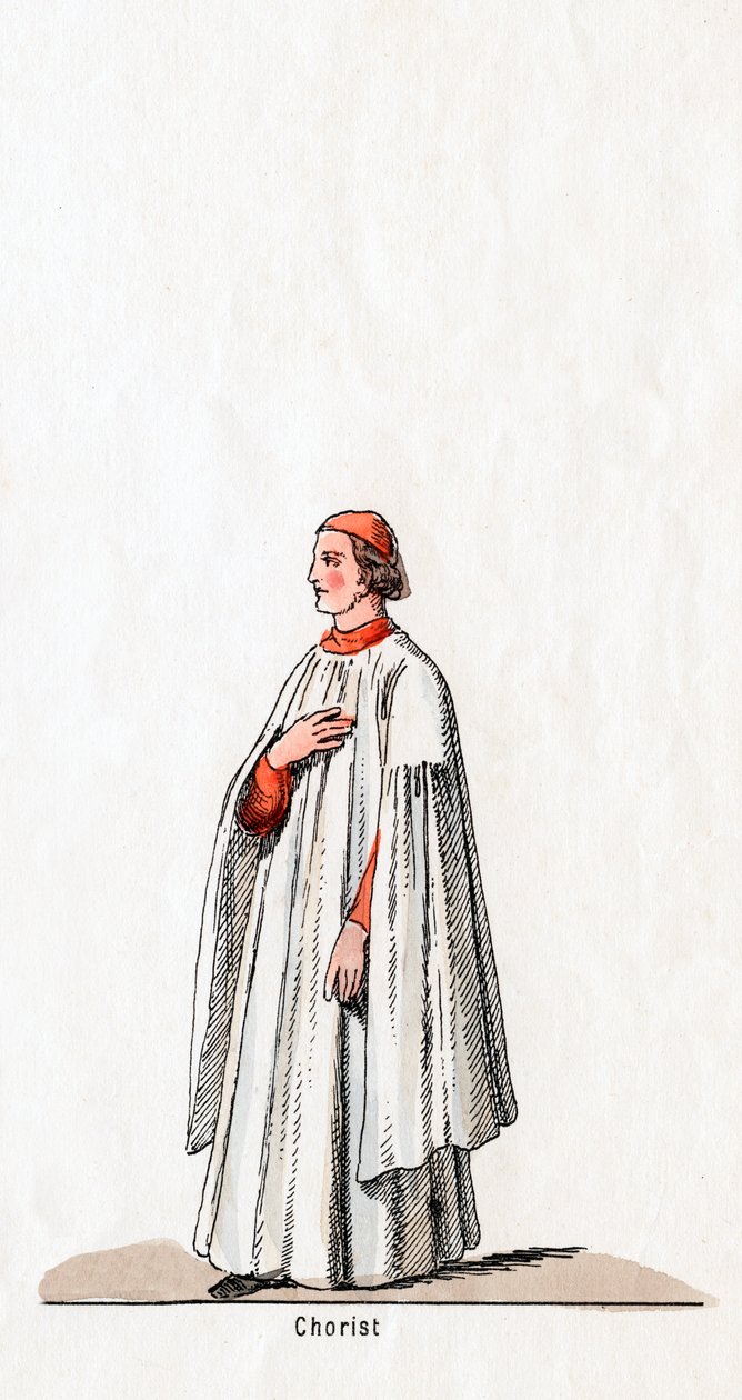 Chórzysta, projekt kostiumu do sztuki Szekspira, Henryk VIII, XIX w. autorstwa Unbekannt