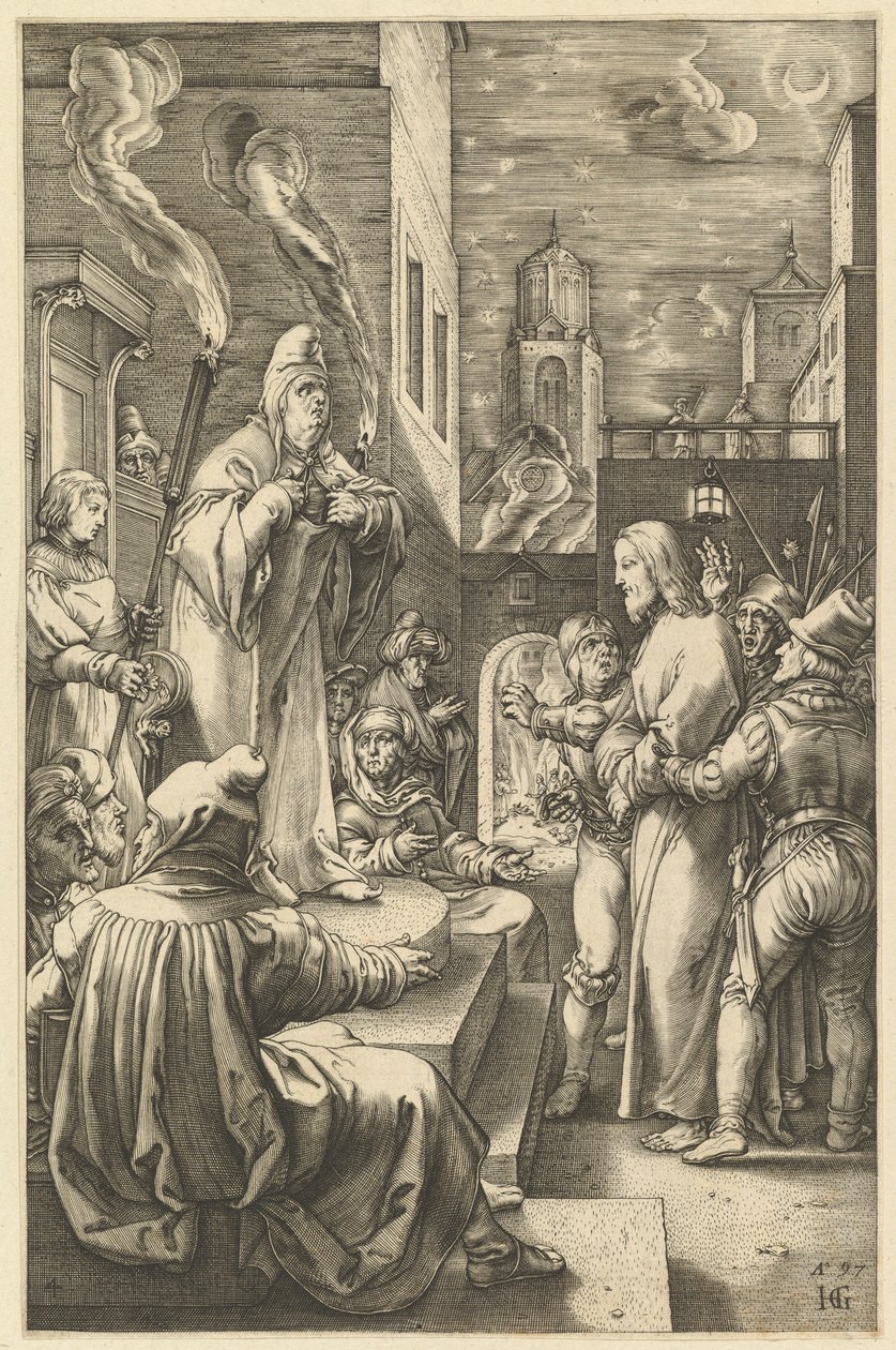 Chrystus przed Kajfaszem z Męki Pańskiej, ca. 1598-1617. autorstwa Unbekannt