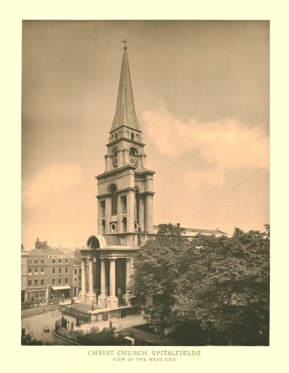 Christ Church, Spitalfields, widok na West End, połowa końca XIX wieku. autorstwa Unbekannt