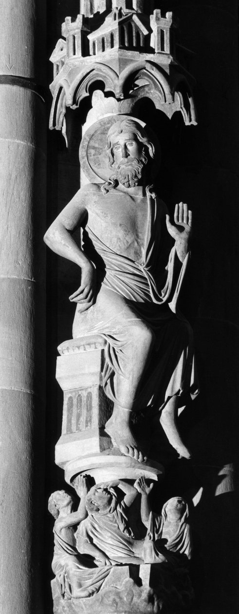 Rzeźba Chrystusa Sędziego na filarze aniołów. Katedra Notre Dame w Strasbourgu (Dolny Ren) autorstwa Unbekannt