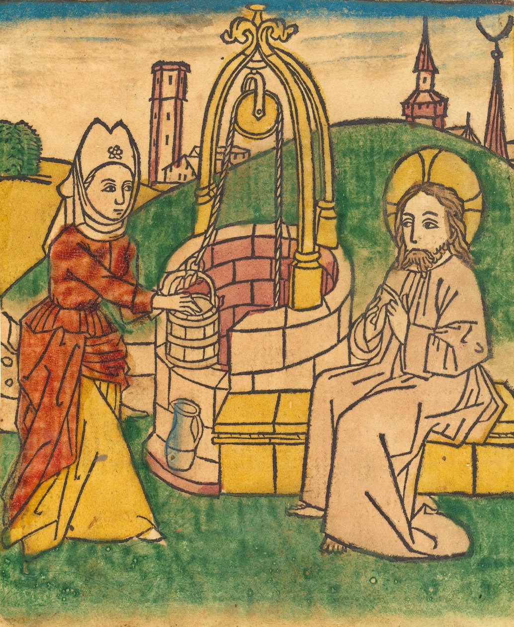 Chrystus i Kobieta z Samarii, prawdopodobnie 1485. autorstwa Unbekannt