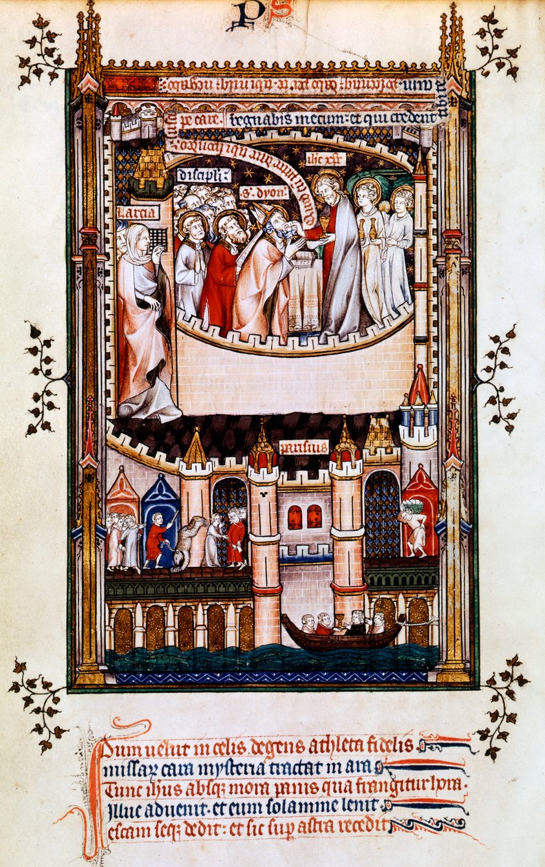 Chrystus udziela komunii św. Denisowi, 1317 autorstwa Unbekannt