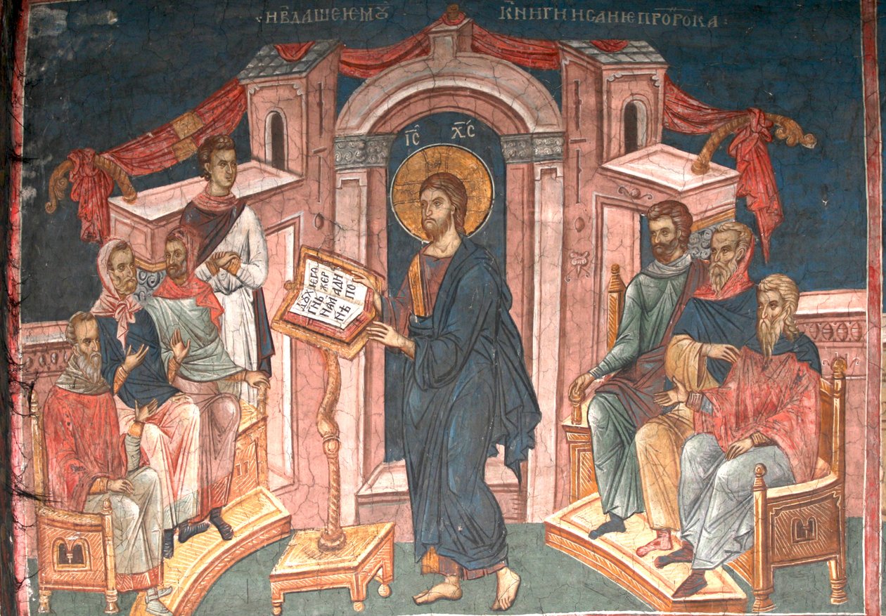 Chrystus w synagodze w Nazarecie, ok. 1350 autorstwa Unbekannt