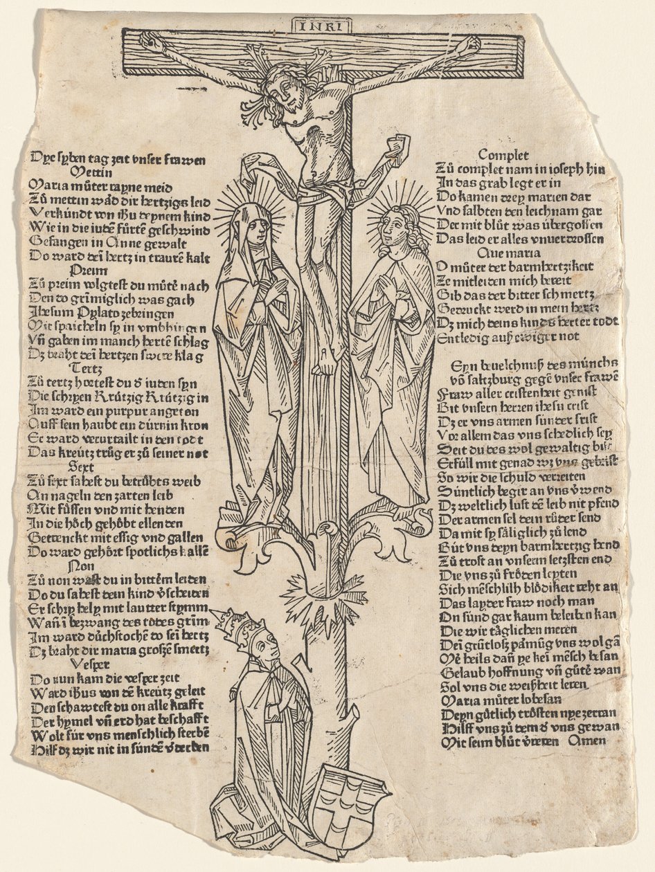 Chrystus na krzyżu z Papieżem Piusem II, ok. godz. 1475. autorstwa Unbekannt