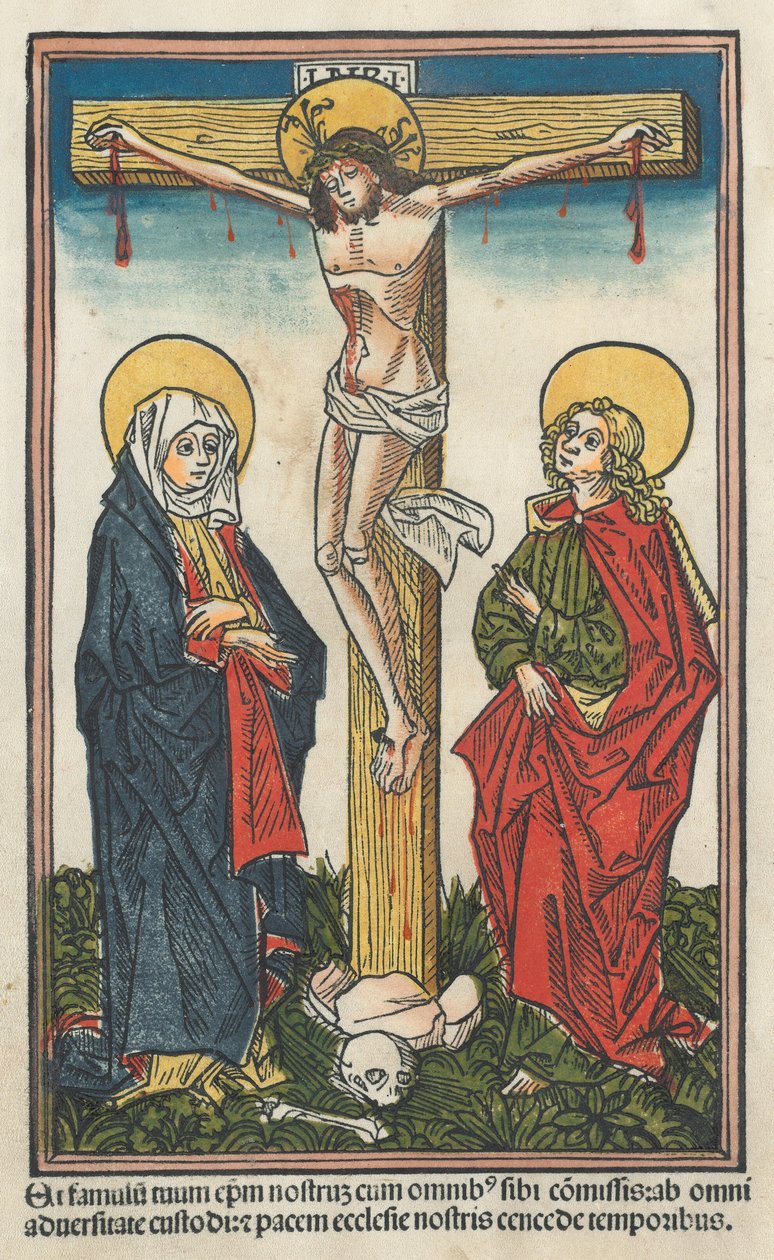 Chrystus na krzyżu z Dziewicą i św. Janem, 1491. autorstwa Unbekannt