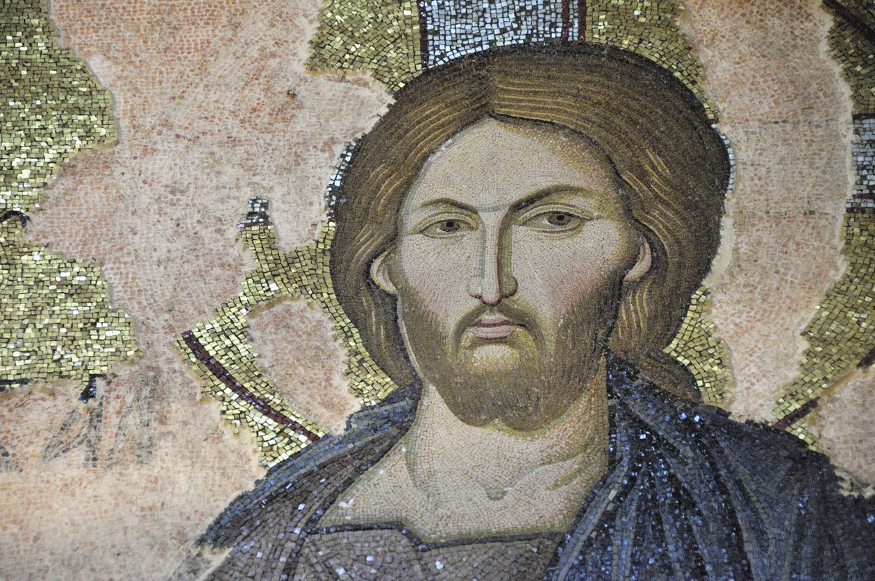 Chrystus Pantokrator (w chwale) XI-wieczny fresk Świętego Zbawiciela w kościele Chora (Kariye Camii), Stambuł, Turcja autorstwa Unbekannt