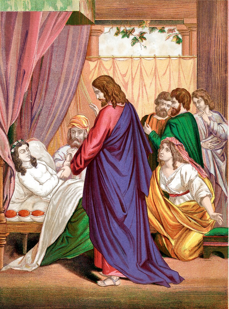 Chrystus wskrzeszający z martwych córkę Jaira, namiestnika synagogi, połowa XIX w. autorstwa Unbekannt