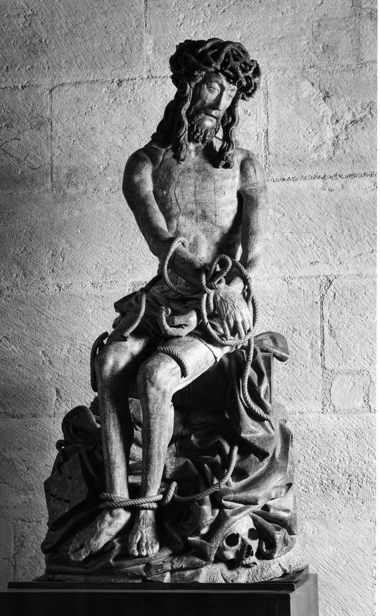 Rzeźba Chrystusa z krawatami. Hospicjum Civiles de Beaune założone w 1443 r. przez kanclerza Nicolasa Rolina, Beaune (Cote d